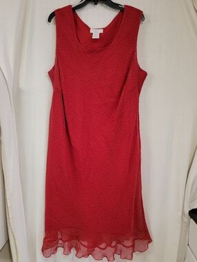 Studio C Red Sleeveless Midi Dress